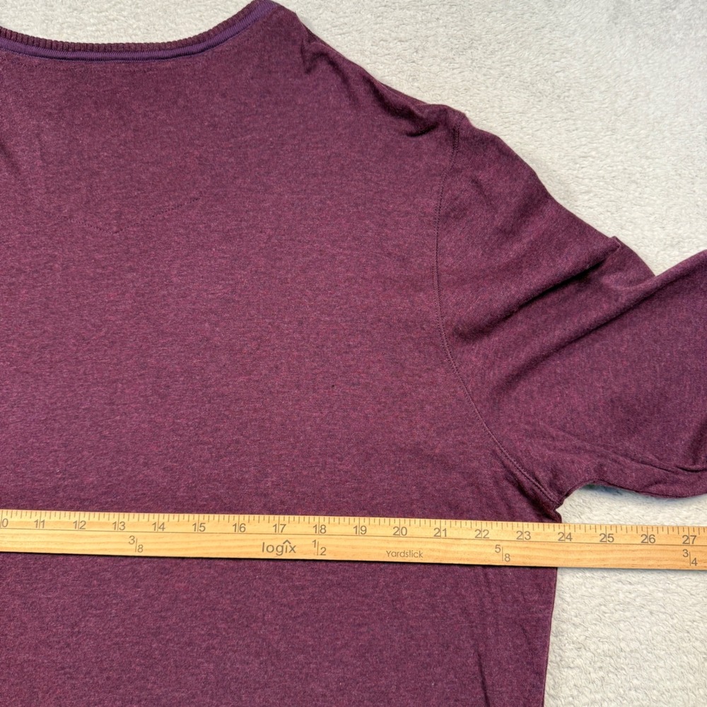 Robert Graham Long Sleeve Shirt‎ Mens 2XL Burgundy 100% Cotton Tee Fits Like XL - Picture 5 of 5